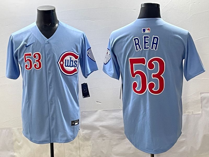 Men 2025 Chicago Cubs #53 Rea Light Blue Throwback Nike MLB Jersey style 001->chicago cubs->MLB Jersey